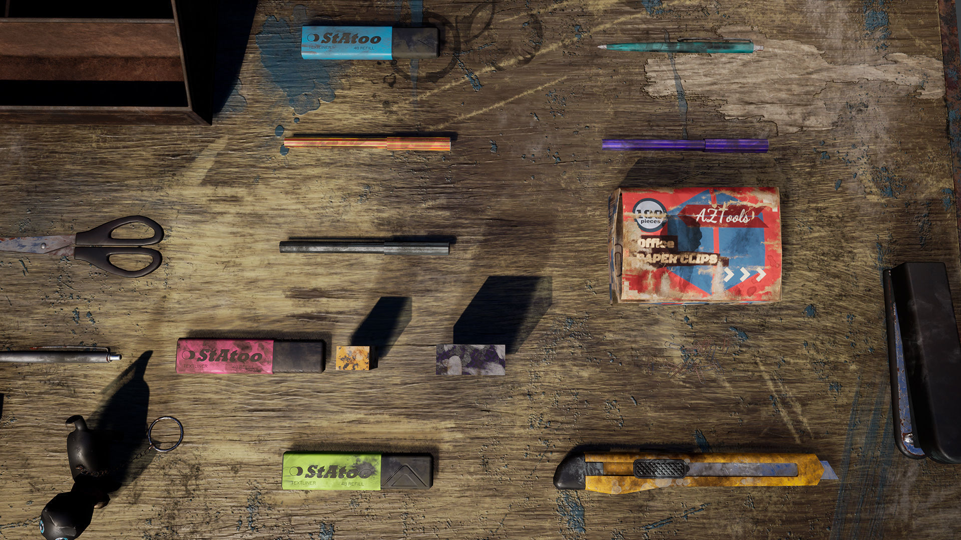 Abandoned Furniture pack and Desk with accessories 3D Model Collection_36