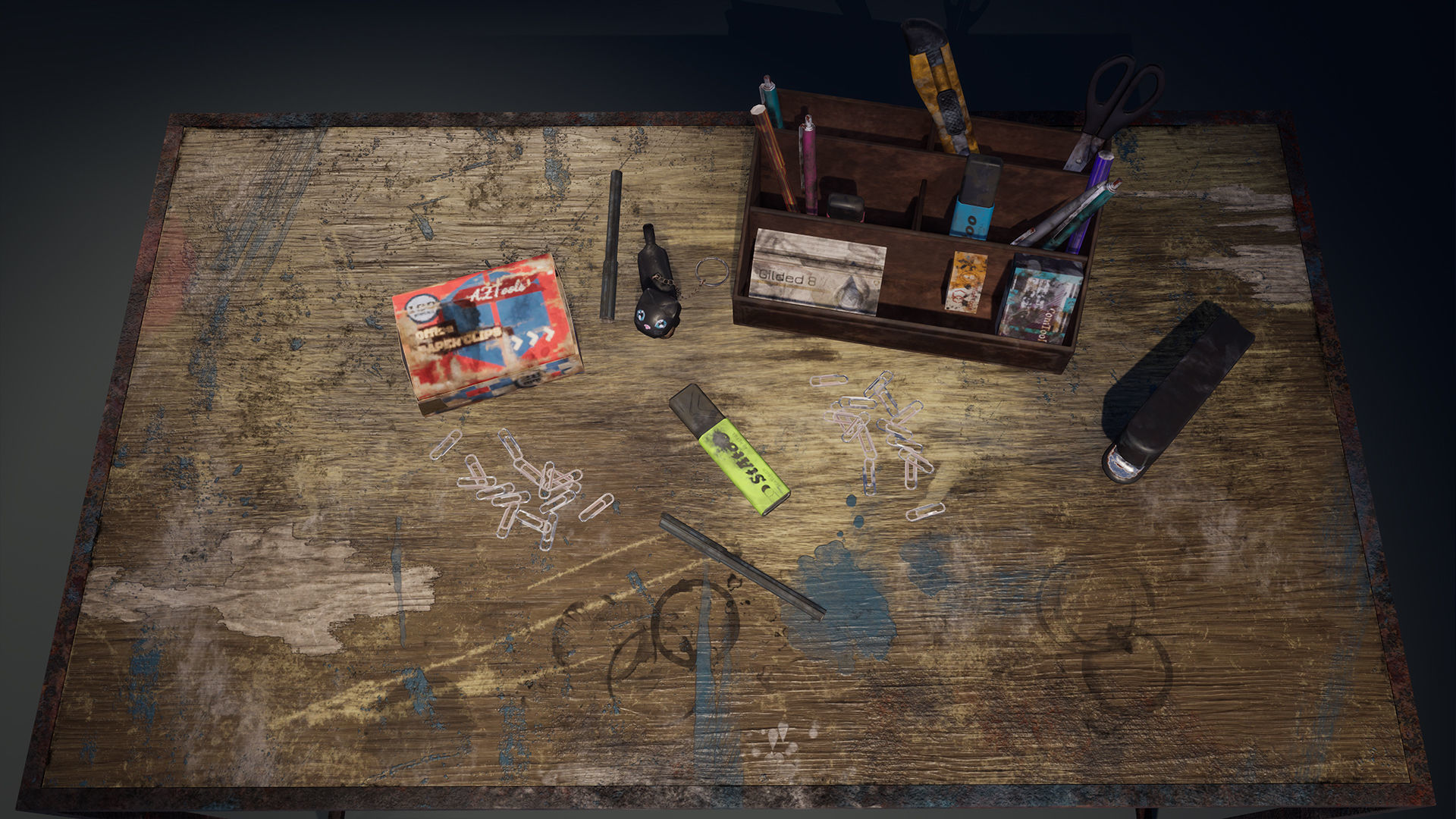 Abandoned Furniture pack and Desk with accessories 3D Model Collection_33