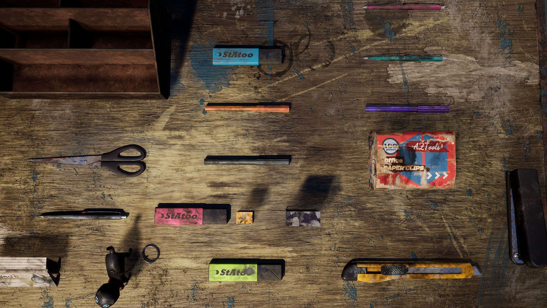 Abandoned Furniture pack and Desk with accessories 3D Model Collection_38