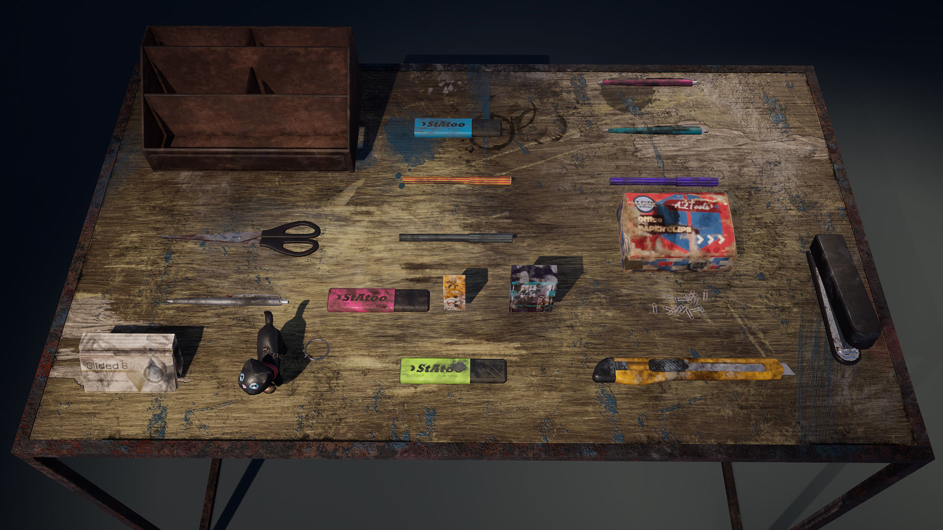 Abandoned Furniture pack and Desk with accessories 3D Model Collection_34