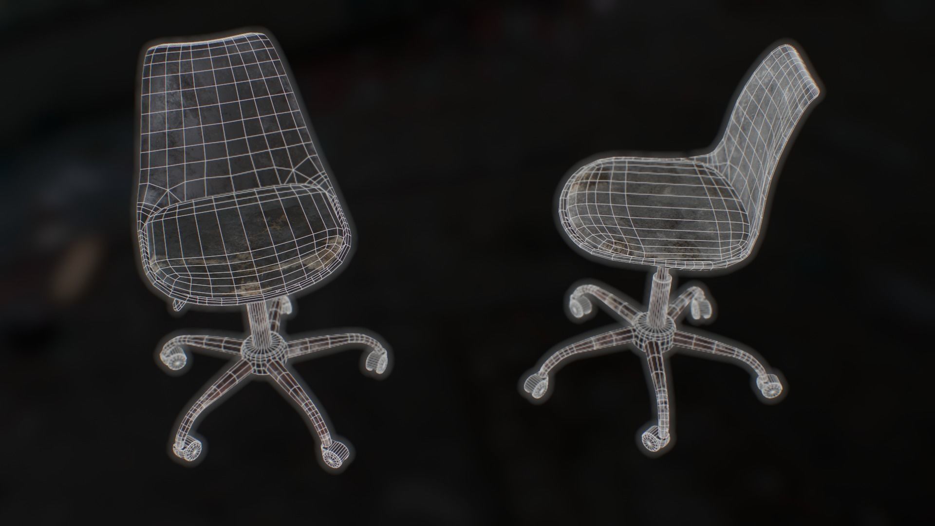 Abandoned Furniture pack and Desk with accessories 3D Model Collection_20