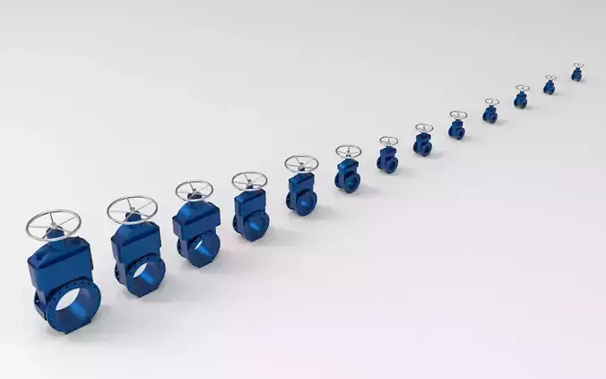 Gate Valve Handwheel Water DN40 to DN500 3D model