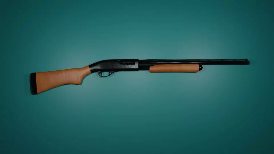 Remington 870 - Pump-action Shotgun Low-poly 3D model_0