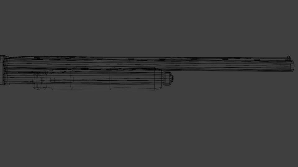 Remington 870 - Pump-action Shotgun Low-poly 3D model_9