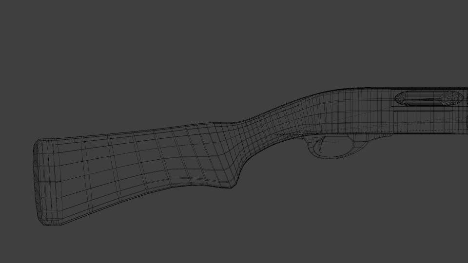 Remington 870 - Pump-action Shotgun Low-poly 3D model_8