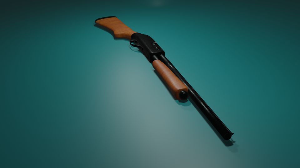 Remington 870 - Pump-action Shotgun Low-poly 3D model_4