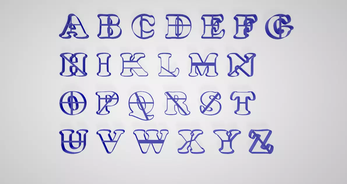 cookie cutter ABC set 3D print model