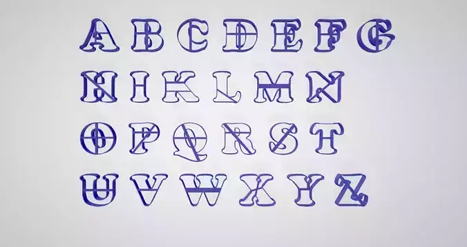  cookie cutter ABC set 3D print model