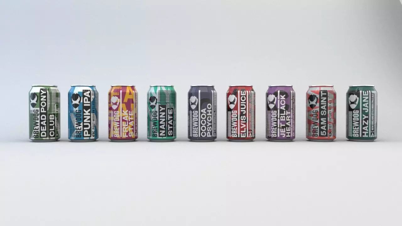 Brewdog Beer Can Collection with Textures  - 3D Assets 3D model_0