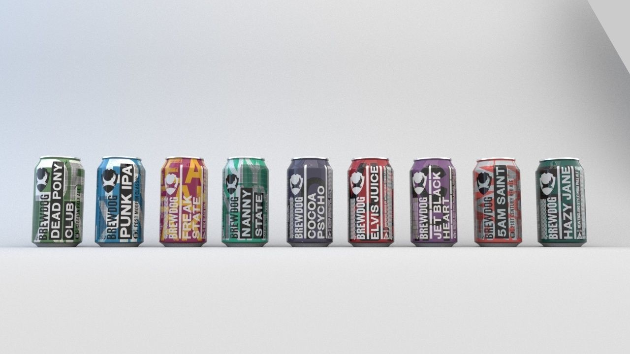 Brewdog Beer Can Collection with Textures  - 3D Assets 3D model_2