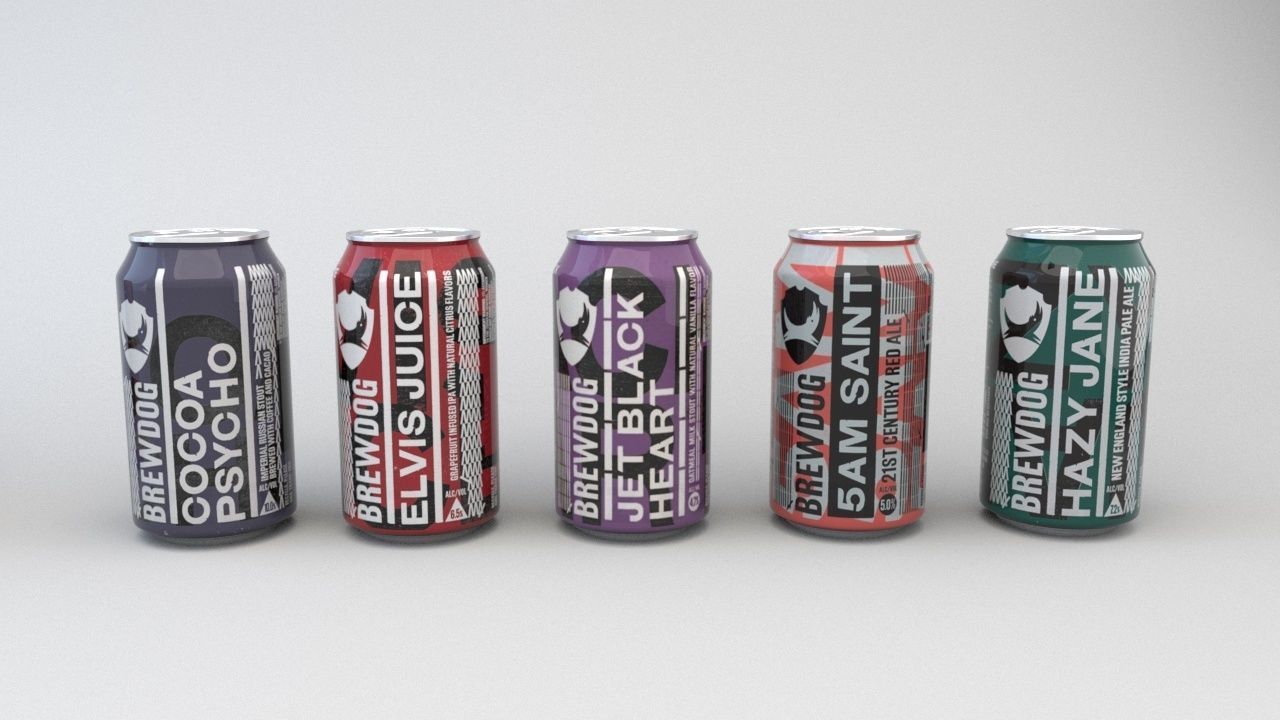 Brewdog Beer Can Collection with Textures  - 3D Assets 3D model_3
