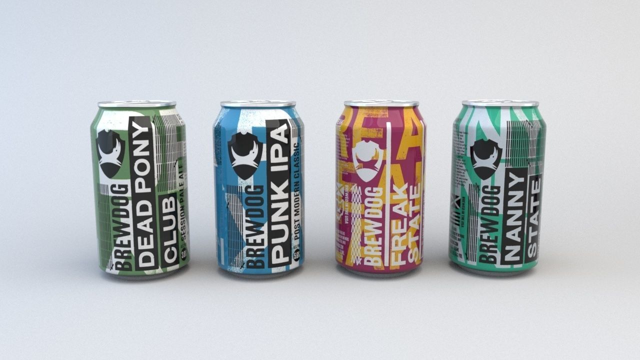 Brewdog Beer Can Collection with Textures  - 3D Assets 3D model_4