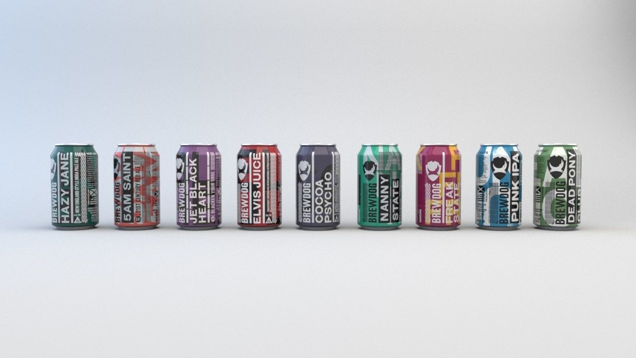Brewdog Beer Can Collection with Textures  - 3D Assets 3D model_5