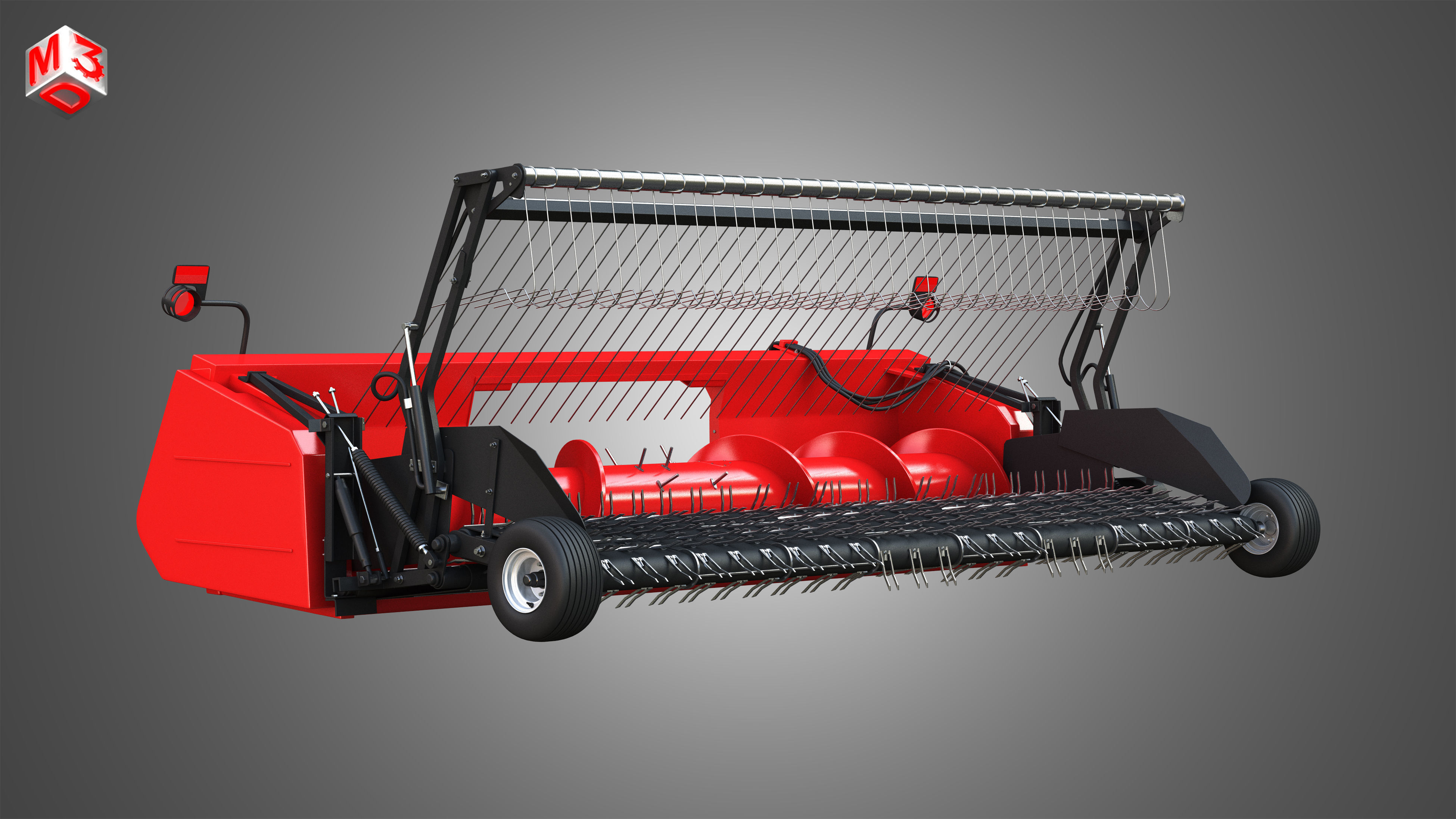 IH 1688 Combine Harvester  - with Forage Harvester Head 3D model_20