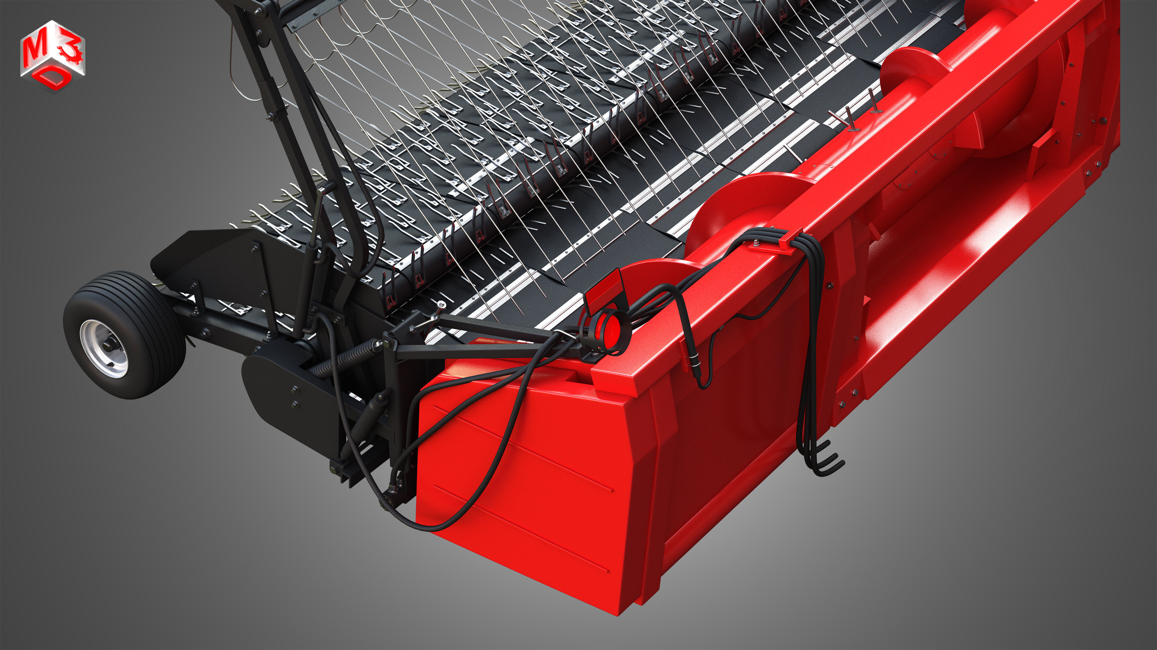IH 1688 Combine Harvester  - with Forage Harvester Head 3D model_27