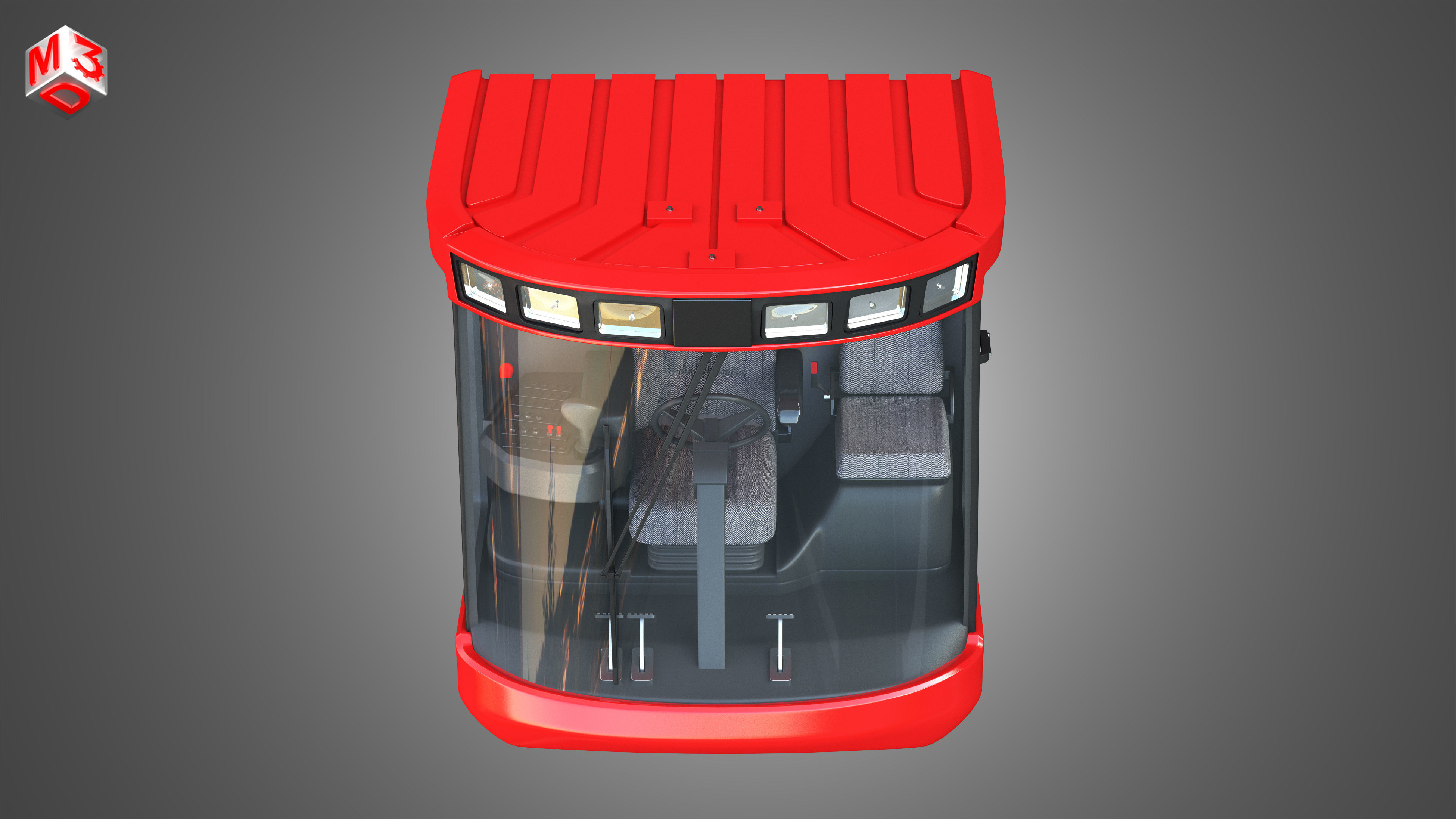 IH 1688 Combine Harvester  - with Forage Harvester Head 3D model_32