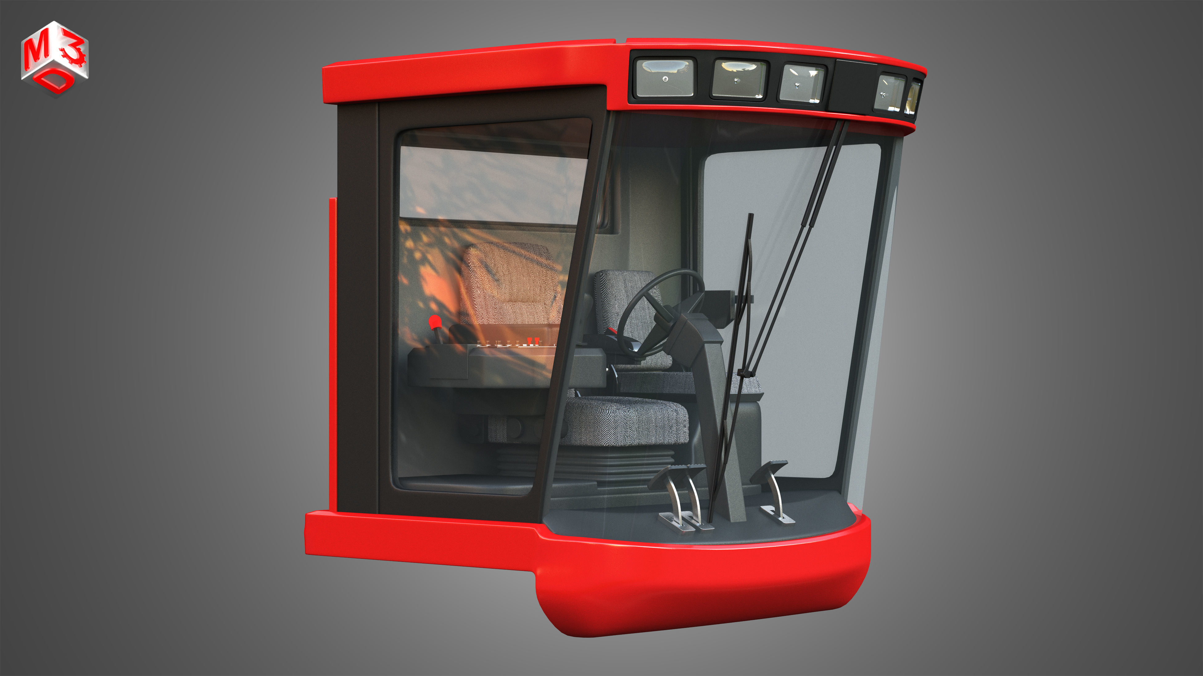 IH 1688 Combine Harvester  - with Forage Harvester Head 3D model_31