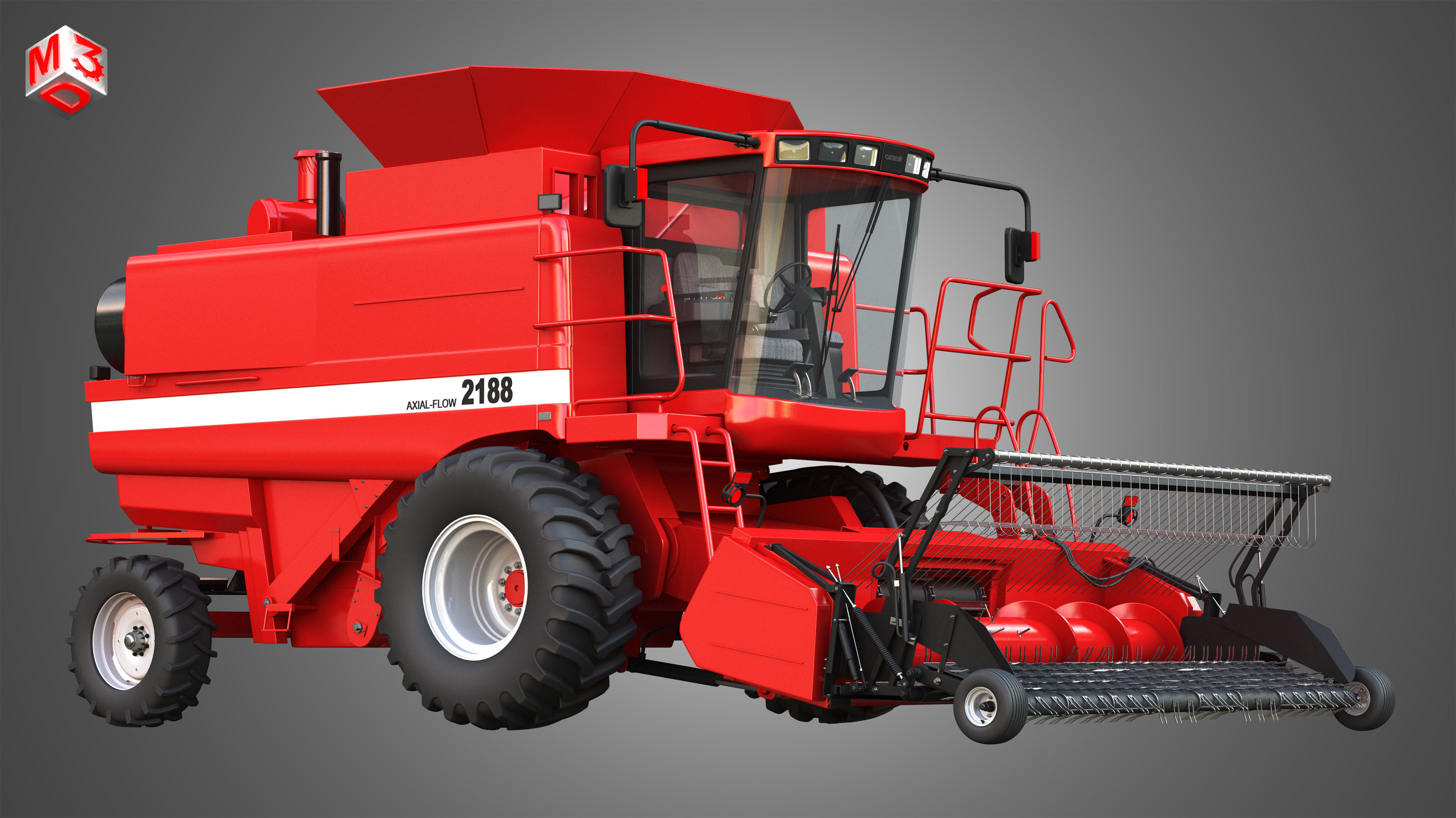 IH 1688 Combine Harvester  - with Forage Harvester Head 3D model_8