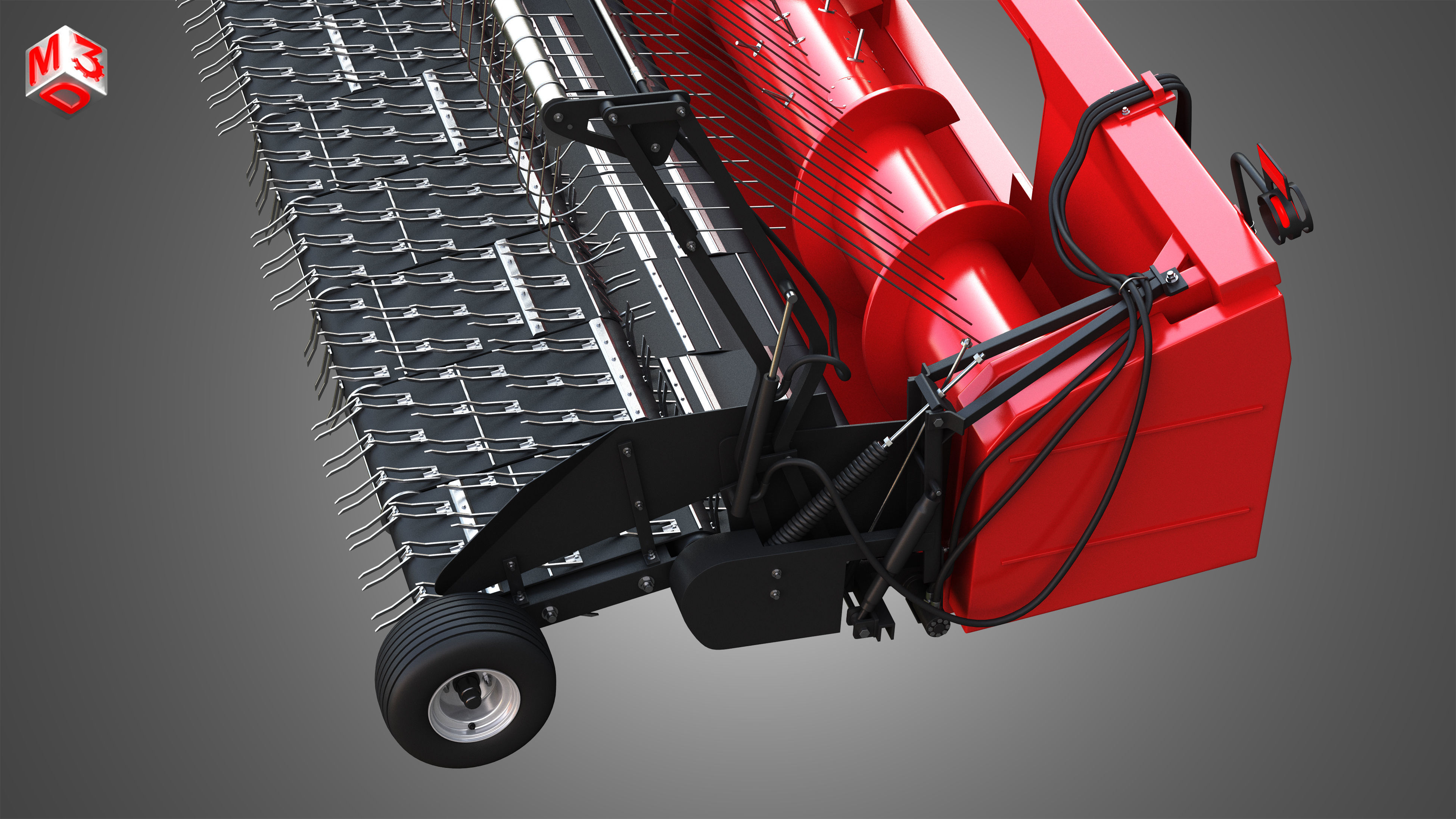IH 1688 Combine Harvester  - with Forage Harvester Head 3D model_28