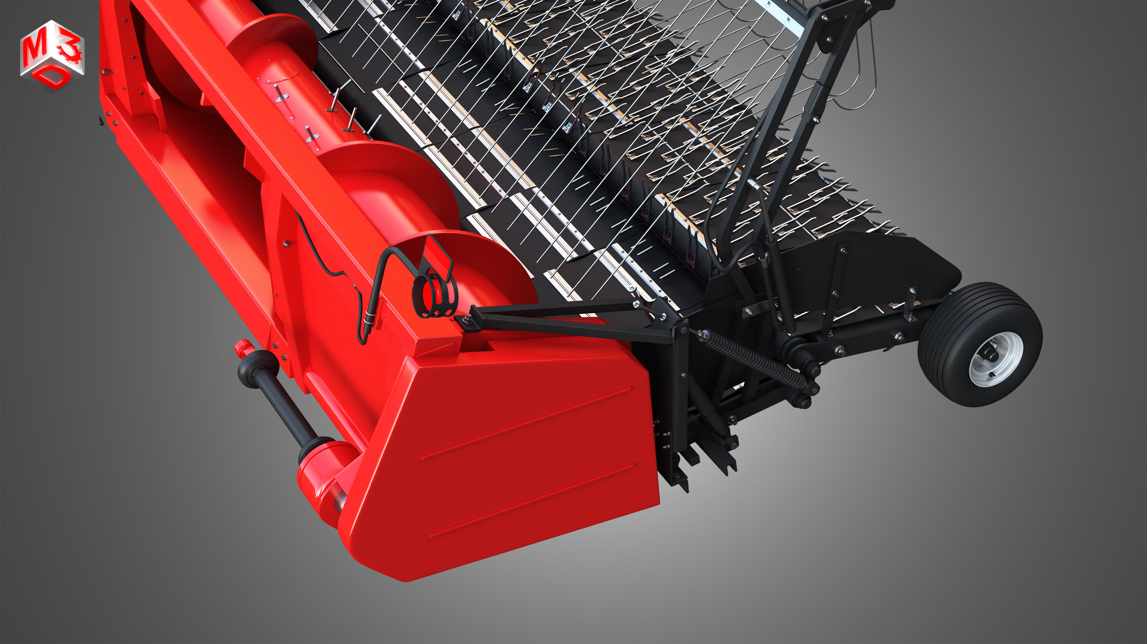 IH 1688 Combine Harvester  - with Forage Harvester Head 3D model_26