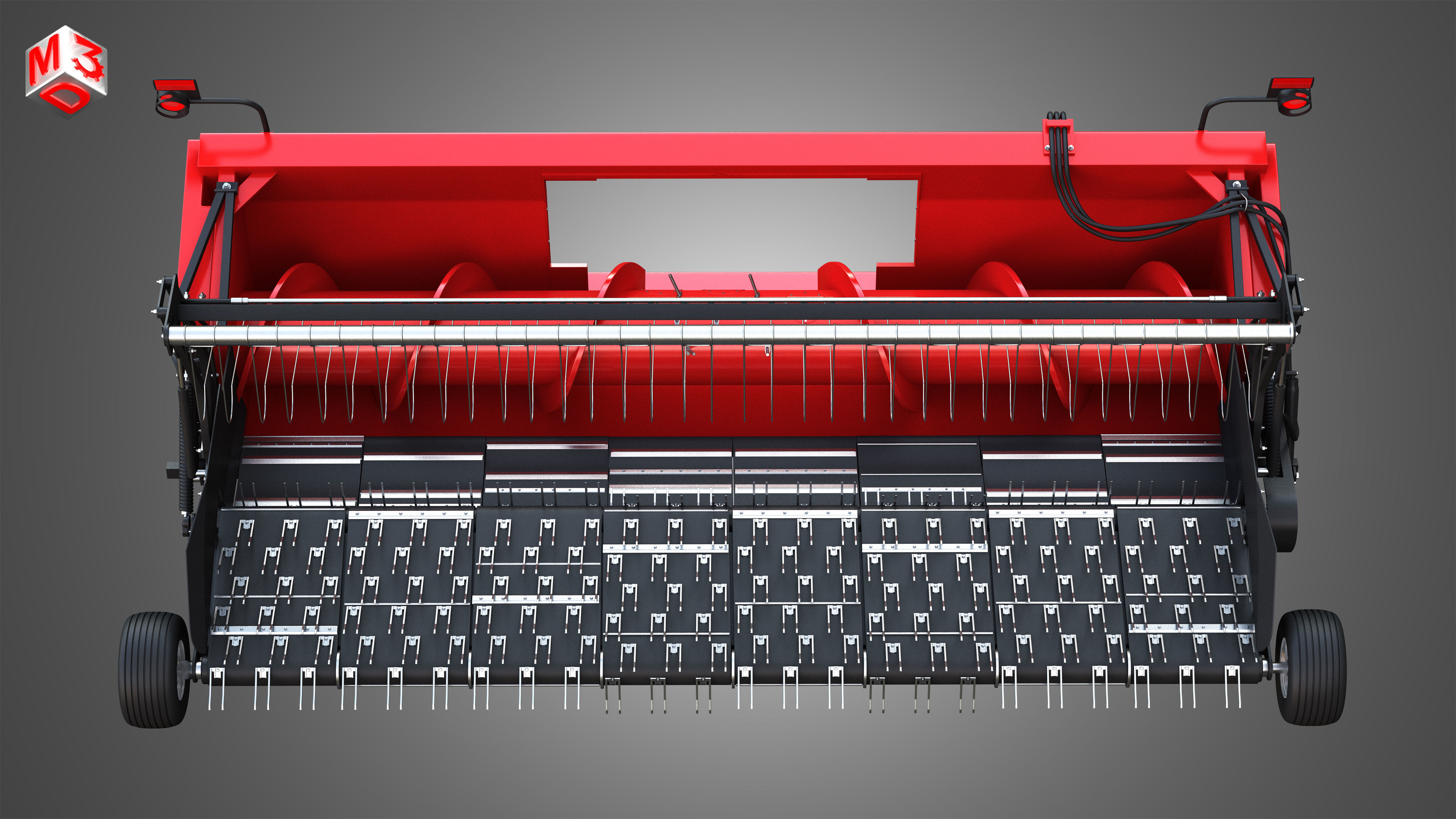 IH 1688 Combine Harvester  - with Forage Harvester Head 3D model_25