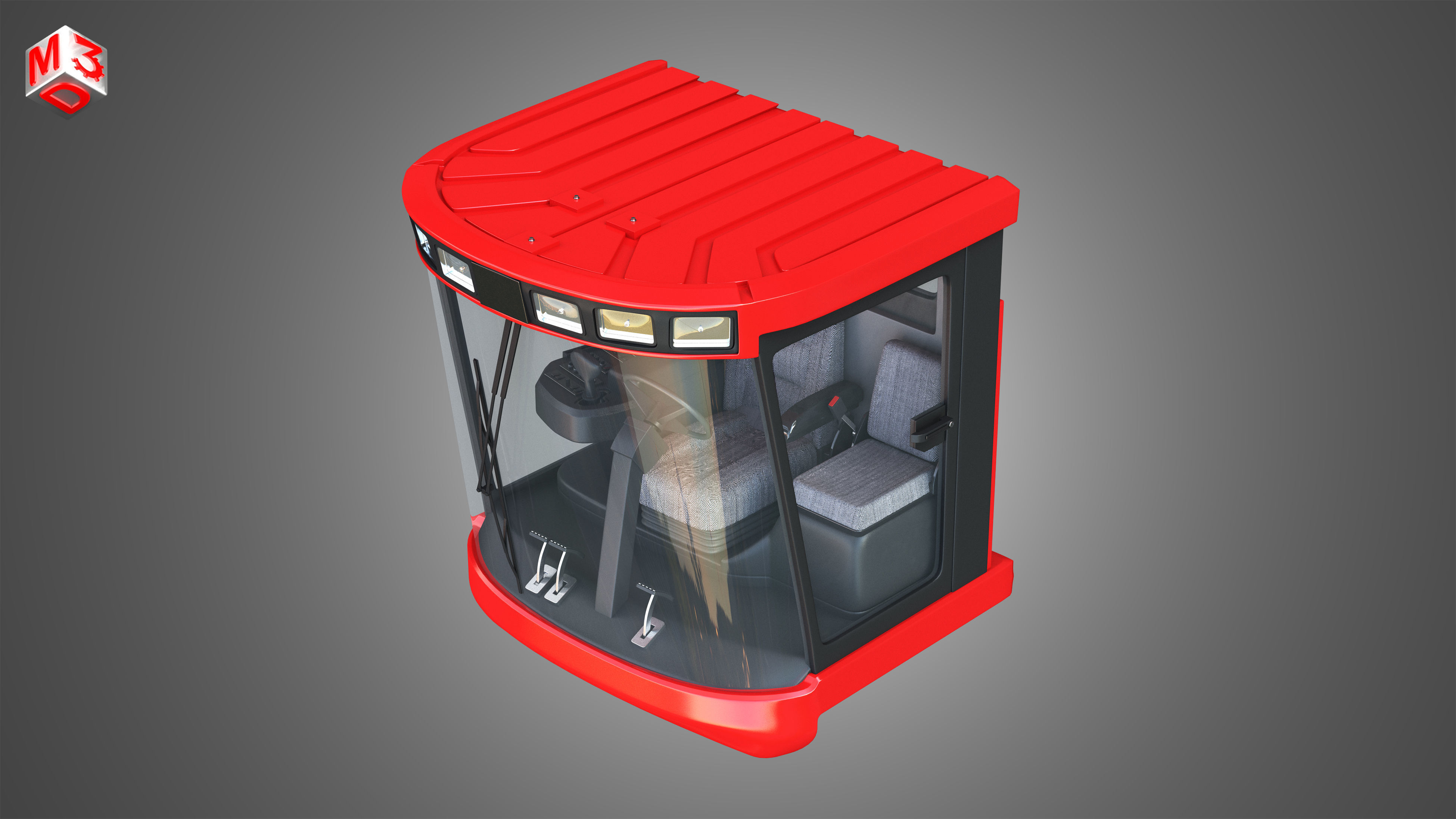 IH 1688 Combine Harvester  - with Forage Harvester Head 3D model_34