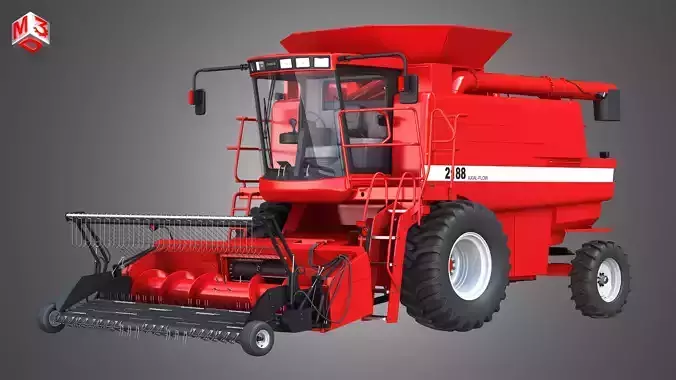 IH 1688 Combine Harvester  - with Forage Harvester Head 3D model