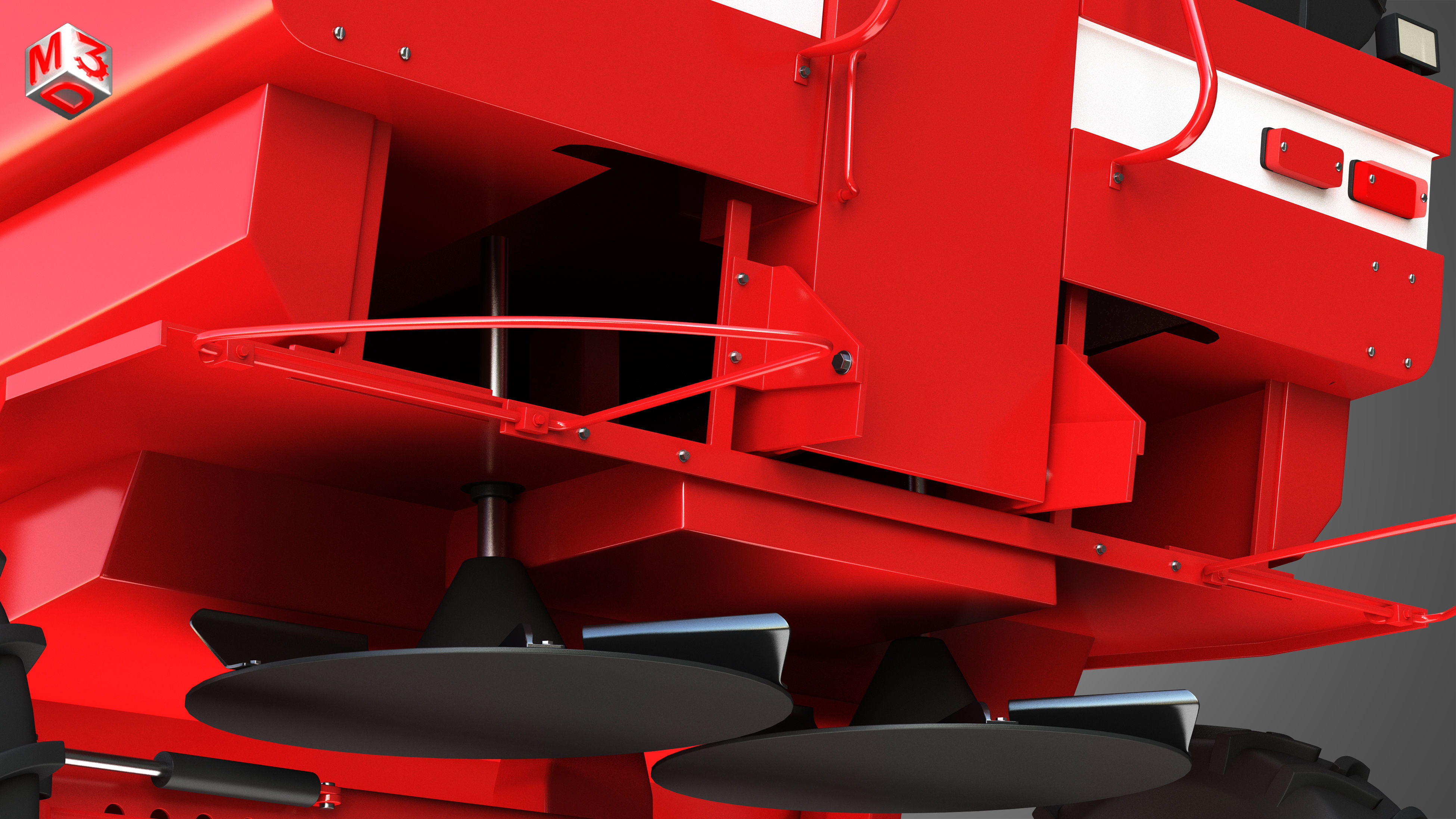 IH 1688 Combine Harvester  - with Forage Harvester Head 3D model_16