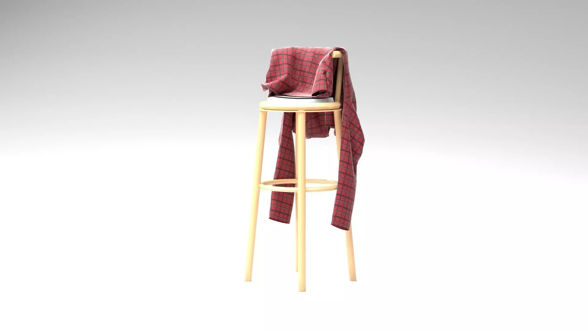 Long sleeved Top on Stool - 3D Asset 3D model