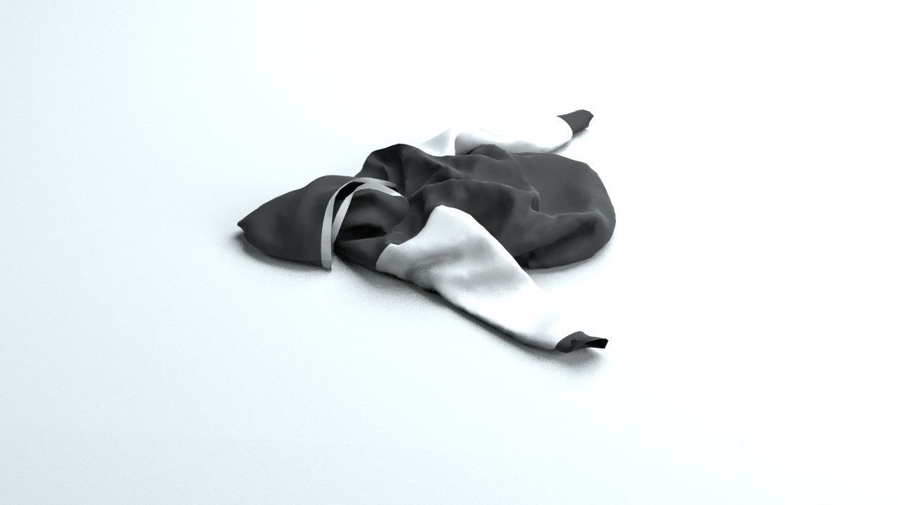 Hoodie On the Floor - 3D Asset 3D model_3