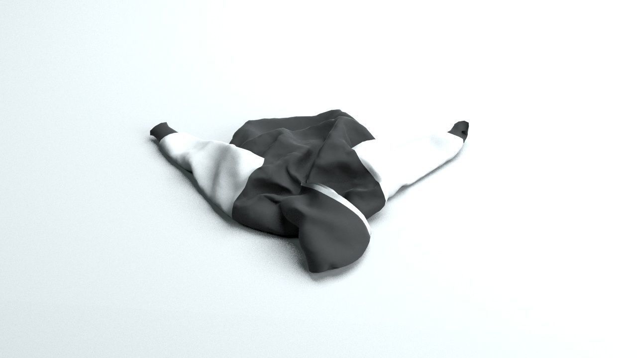 Hoodie On the Floor - 3D Asset 3D model_2