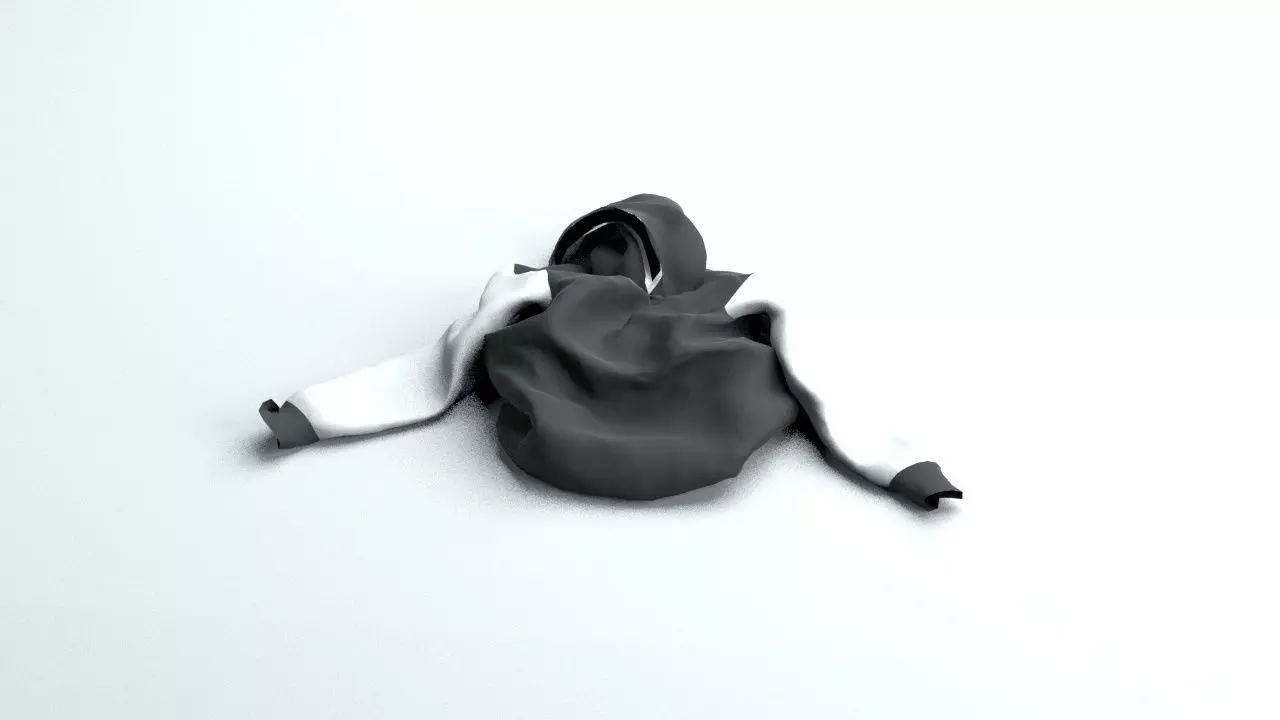 Hoodie On the Floor - 3D Asset 3D model_0