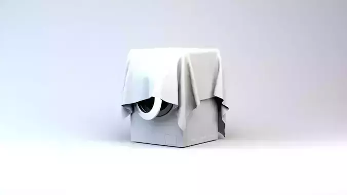 Washing Machine covered by sheet - 3D Asset 3D model