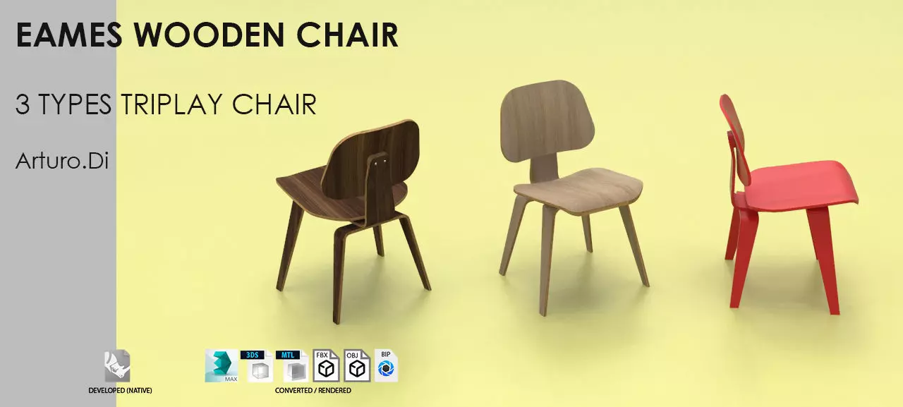 Eames Wood Chair 3D model