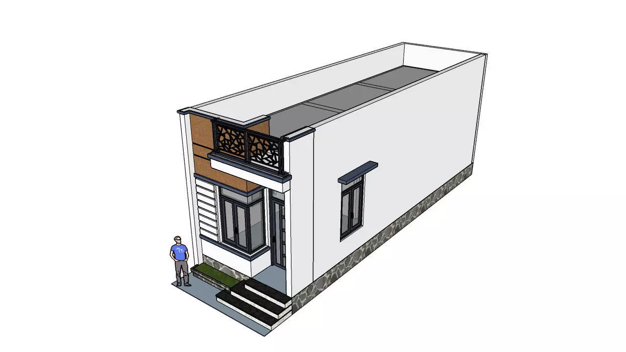 Modern Cottage in Vietnam 20200801NC4 Low-poly 3D model