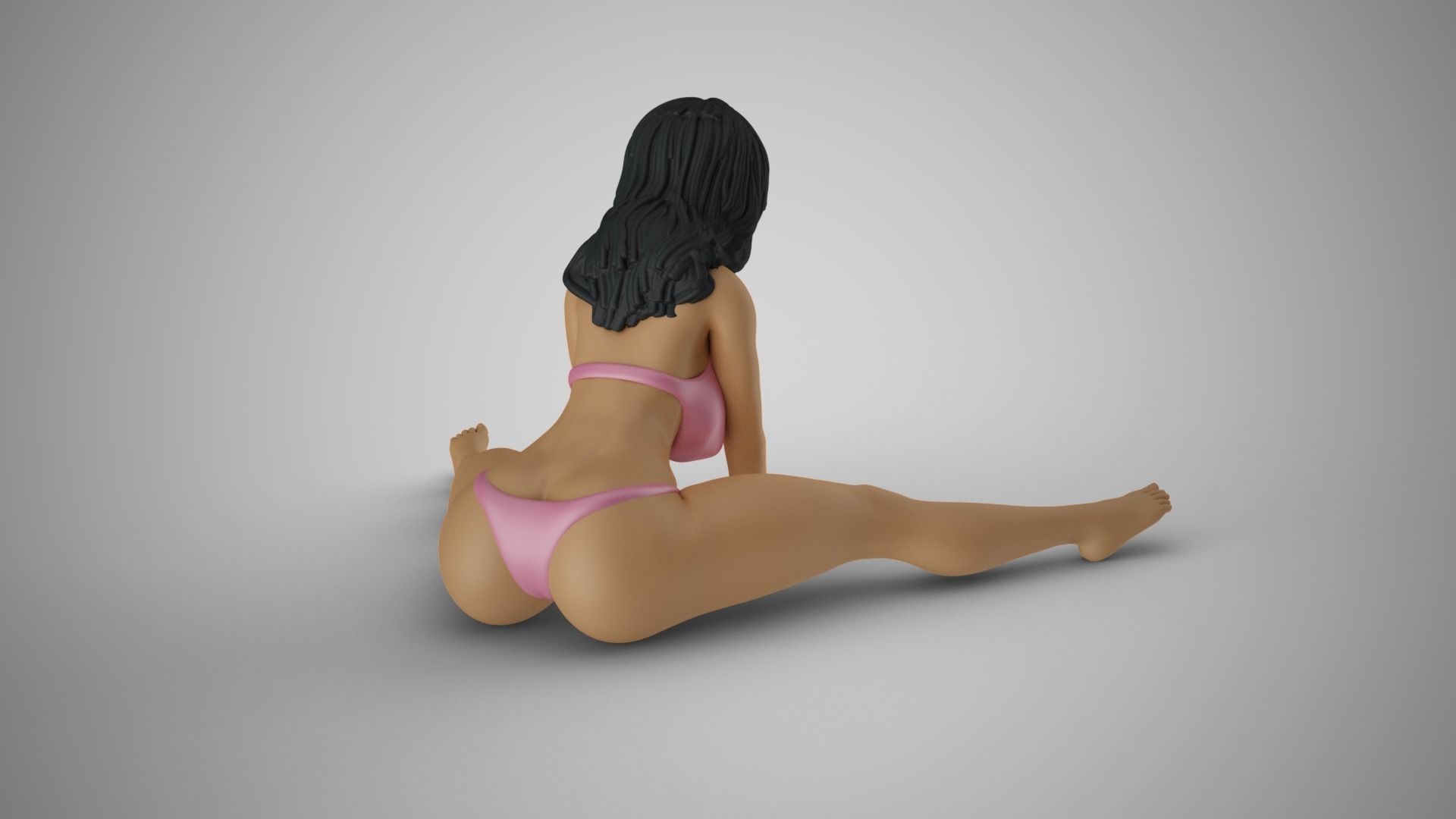 Seated Straddle Stretch 3D print model_6
