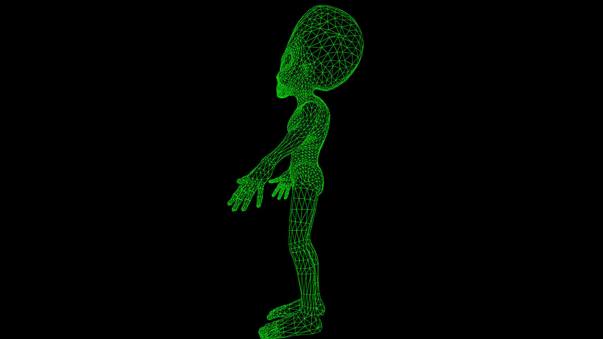 Alien Gray Low-poly 3D model_17