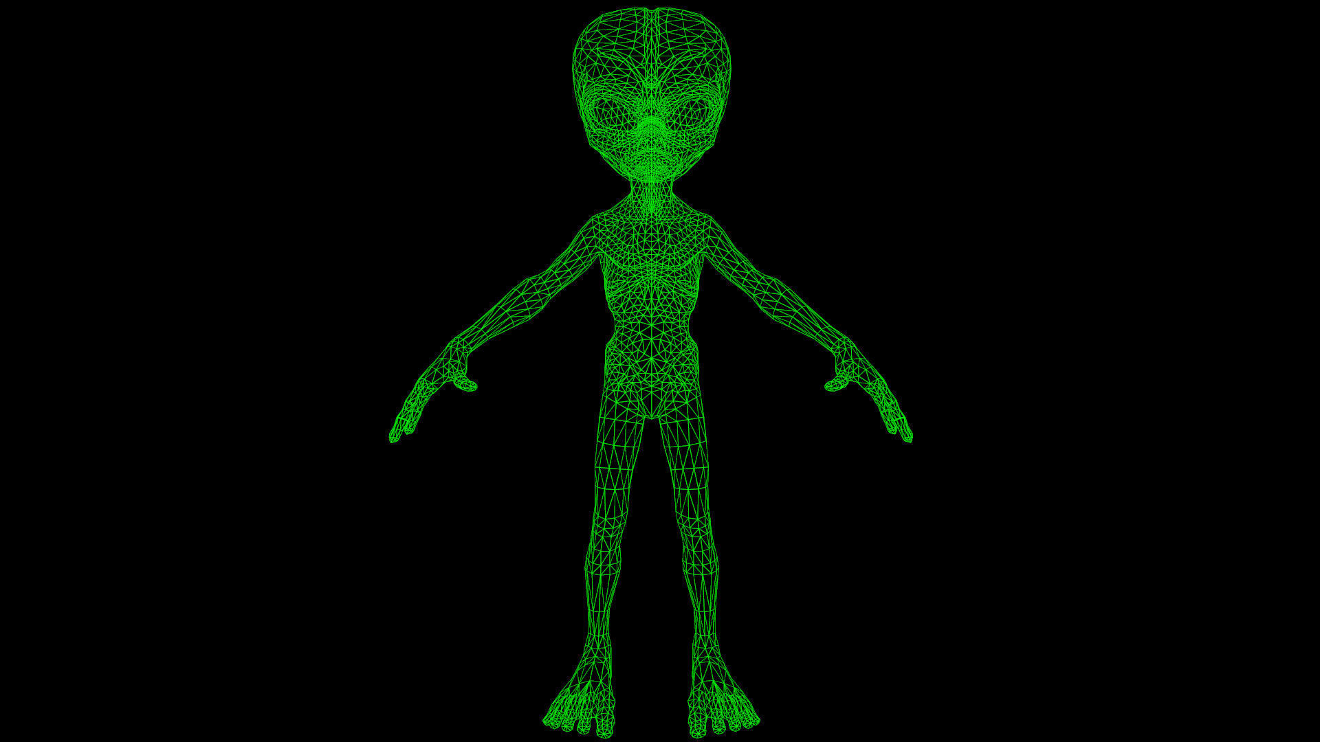 Alien Gray Low-poly 3D model_15