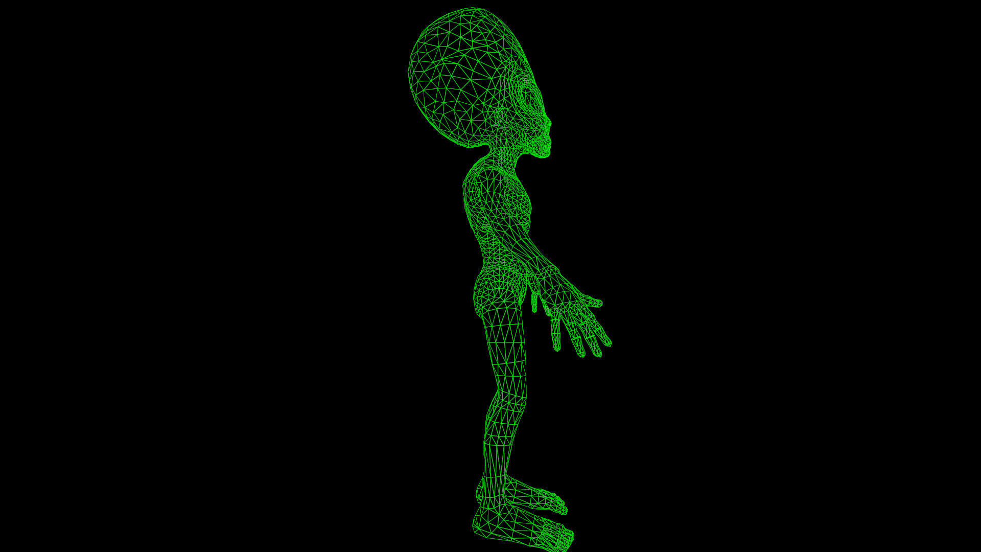 Alien Gray Low-poly 3D model_16