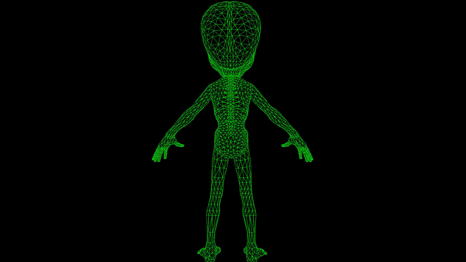 Alien Gray Low-poly 3D model_18