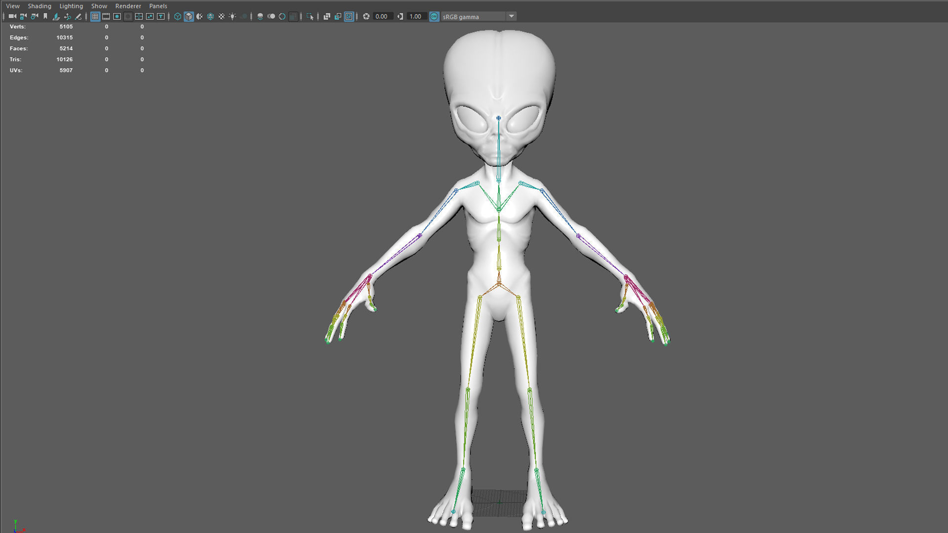 Alien Gray Low-poly 3D model_19