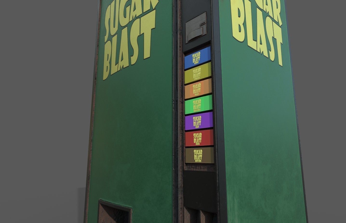 Soda vending machine pbr low poly Low-poly 3D model_9