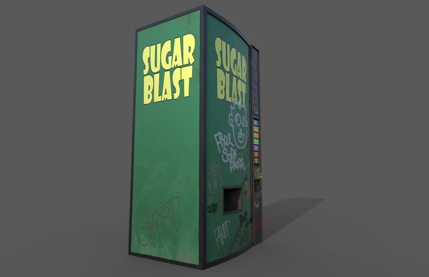Soda vending machine pbr low poly Low-poly 3D model_11