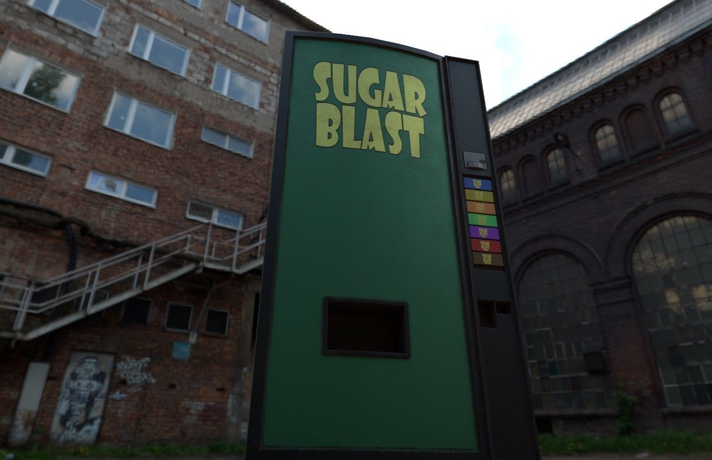 Soda vending machine pbr low poly Low-poly 3D model_7