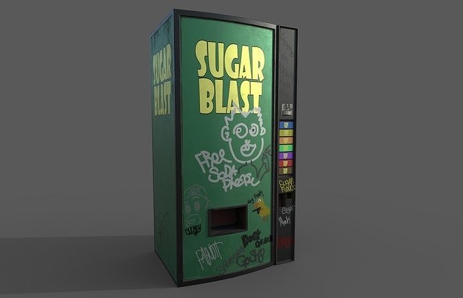 Soda vending machine pbr low poly Low-poly 3D model