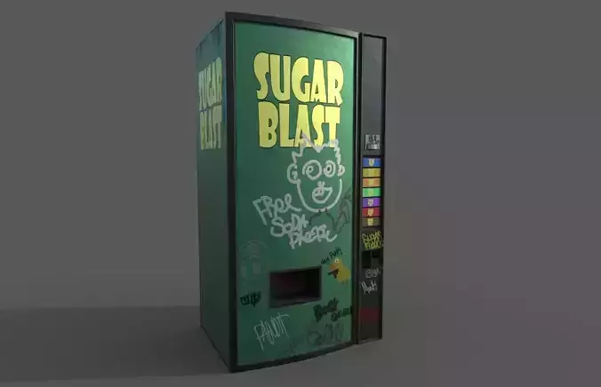 Soda vending machine pbr low poly Low-poly 3D model