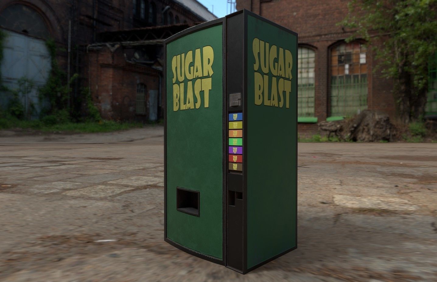 Soda vending machine pbr low poly Low-poly 3D model_3