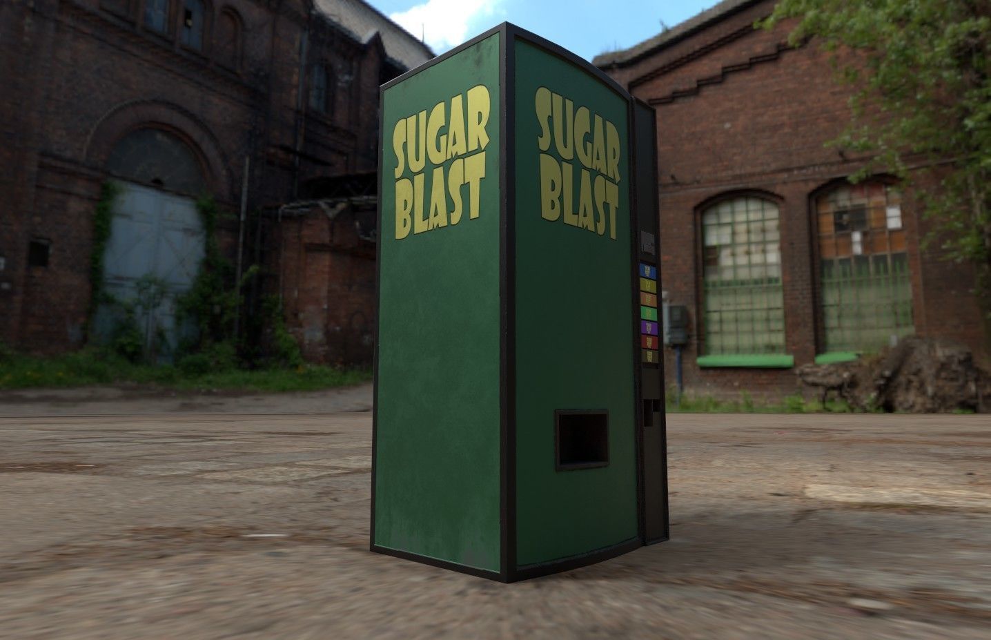 Soda vending machine pbr low poly Low-poly 3D model_4