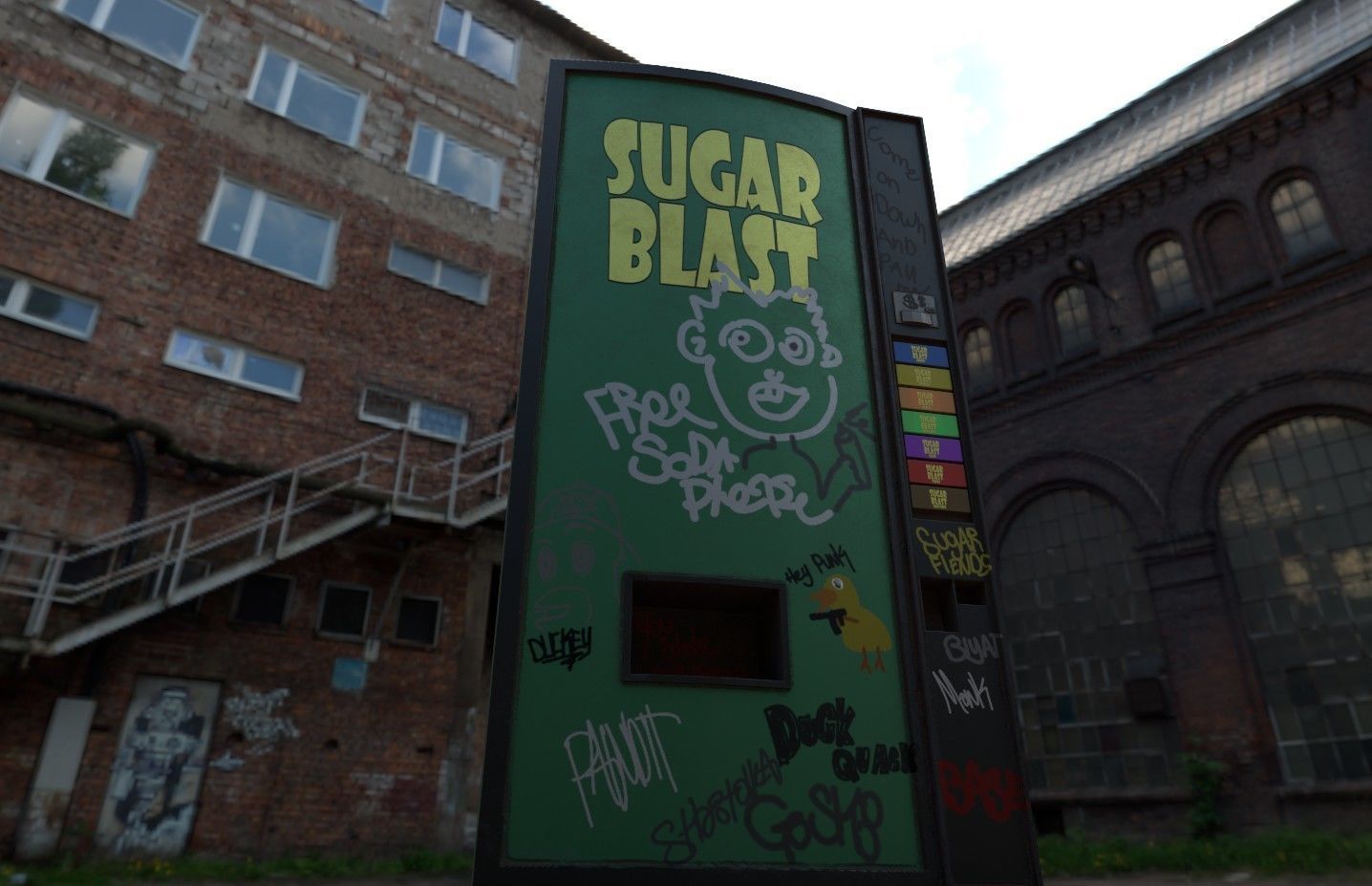 Soda vending machine pbr low poly Low-poly 3D model_6