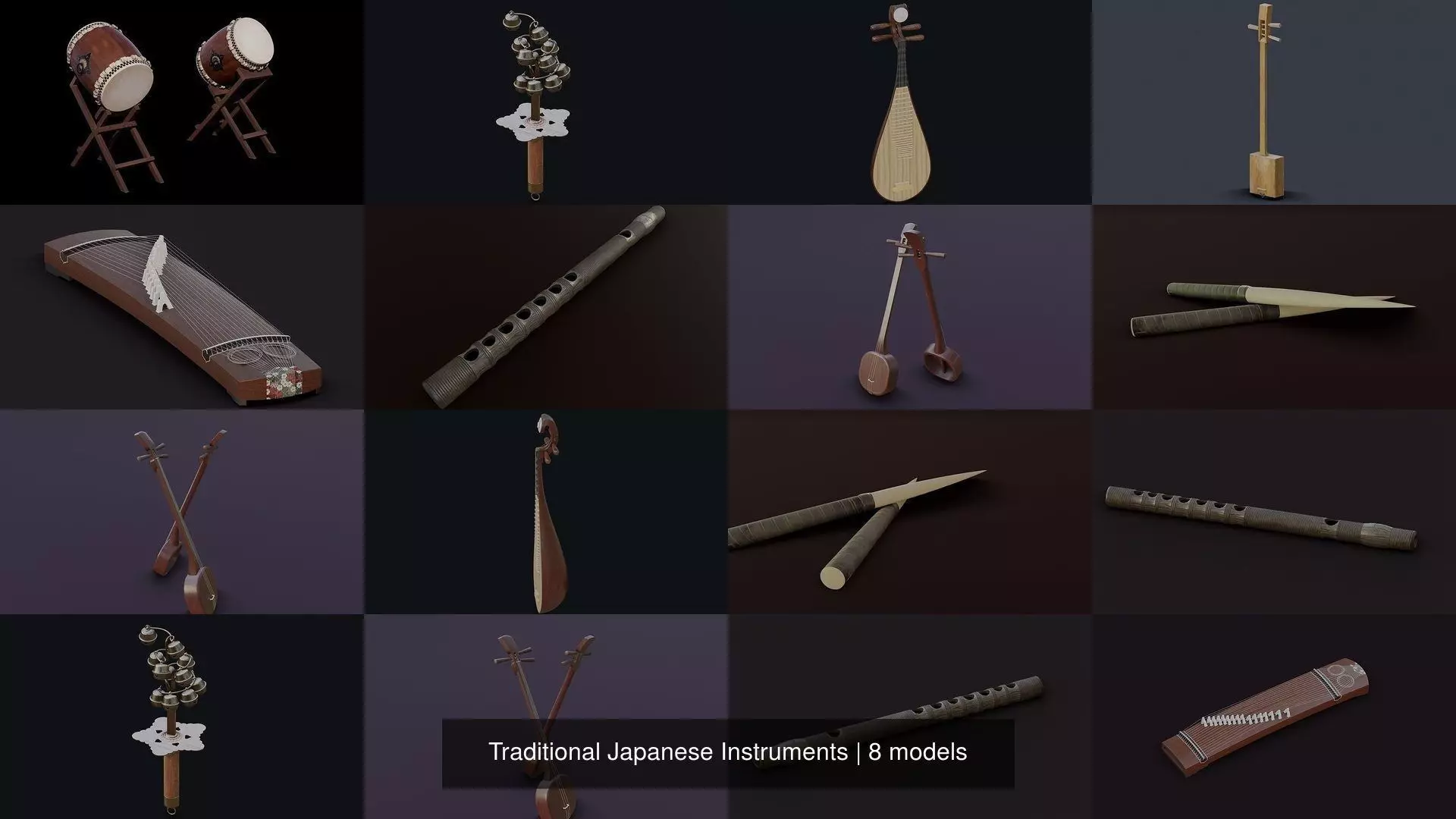 Traditional Japanese Instruments 3D Model Collection_0